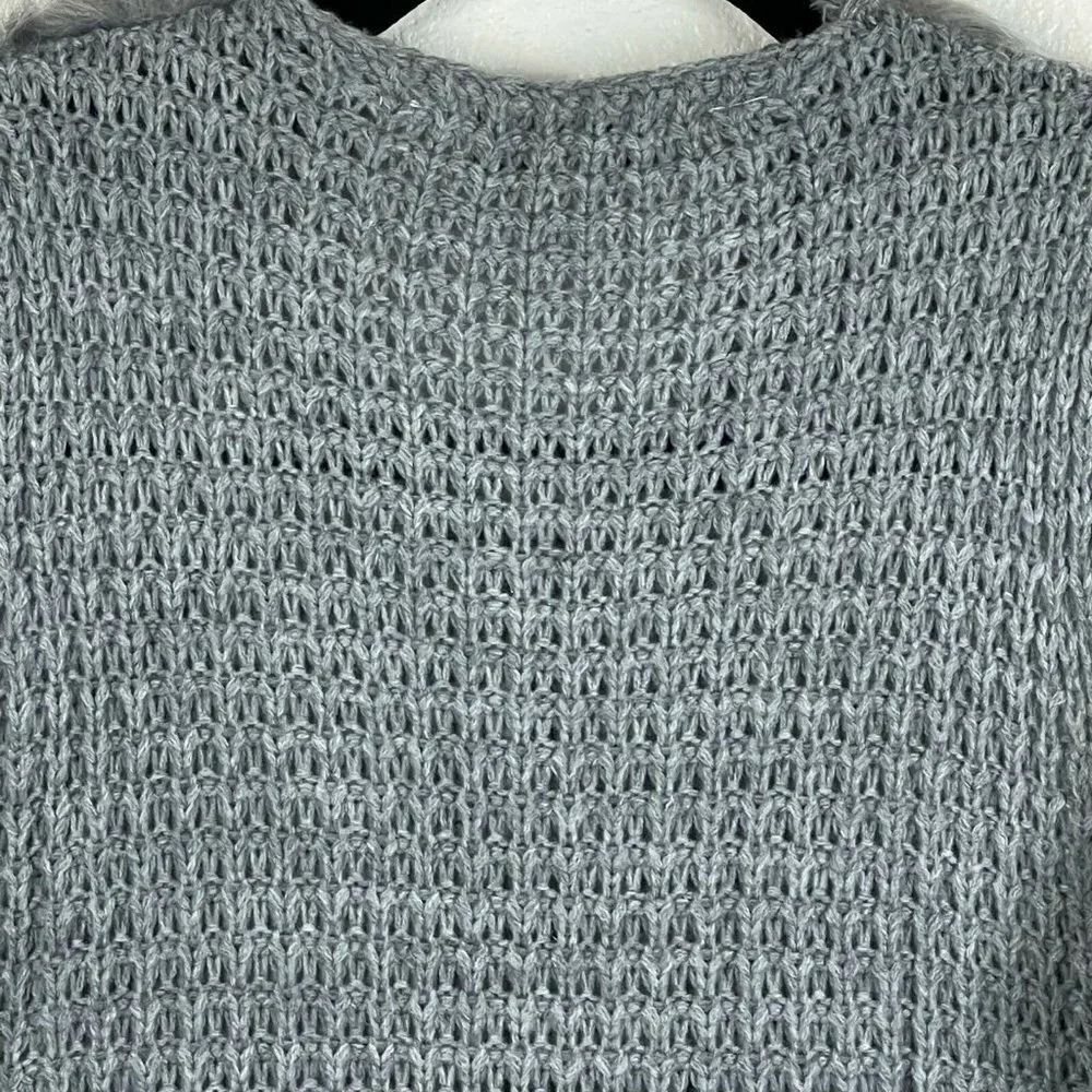 Davi & Dani Sweater Women's Sz S Vest Faux Fur Lined Open Front Knit Back Gray - Picture 5 of 9